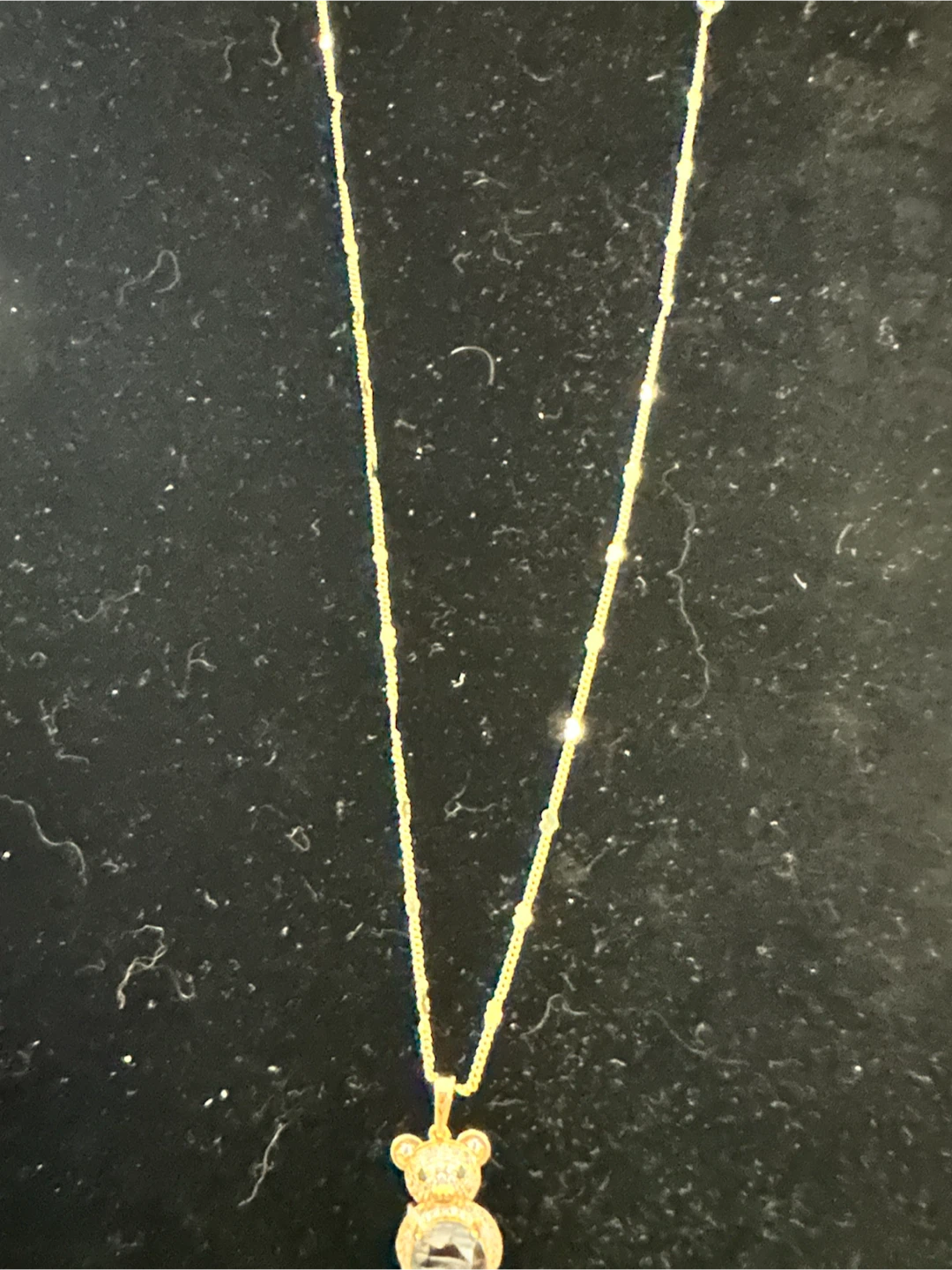 14k Gold Tone laminated Bear Pendant Necklace