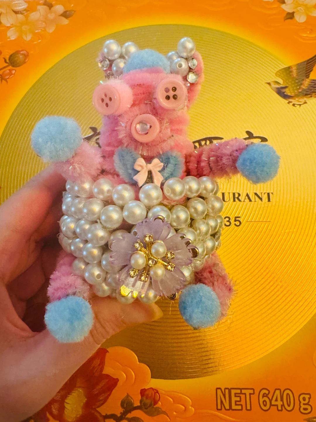 Handmade pipe cleaner pig figurine - photo 3