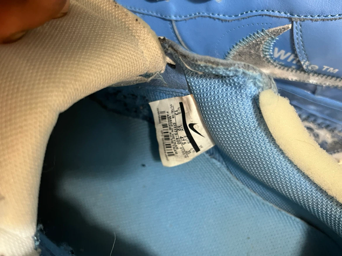 Nike Air Force 1 Off-White University Blue size 13 - photo 4