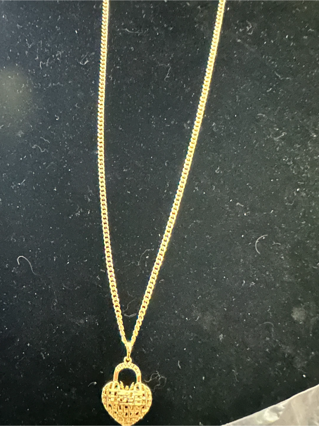14k Gold-Tone laminated Chain Necklace with Heart Pendant