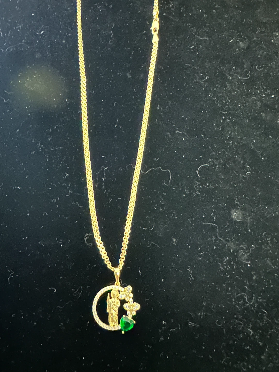 14k Gold-Tone laminated Religious Pendant Necklace