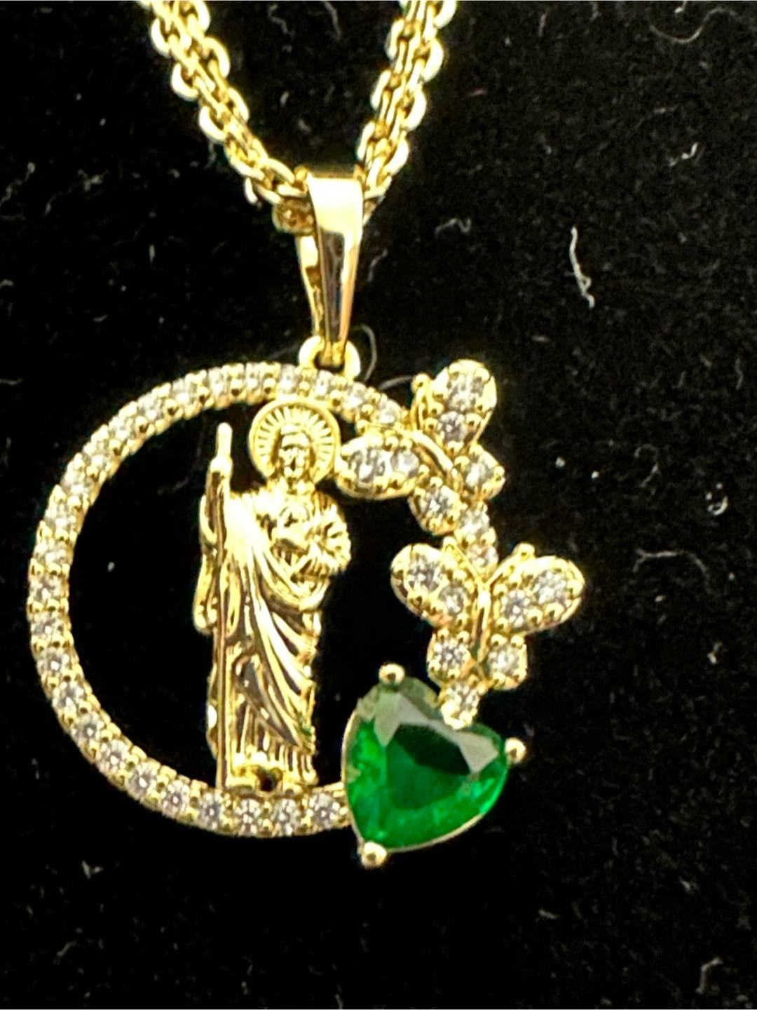 14k Gold-Tone laminated Religious Pendant Necklace - photo 2