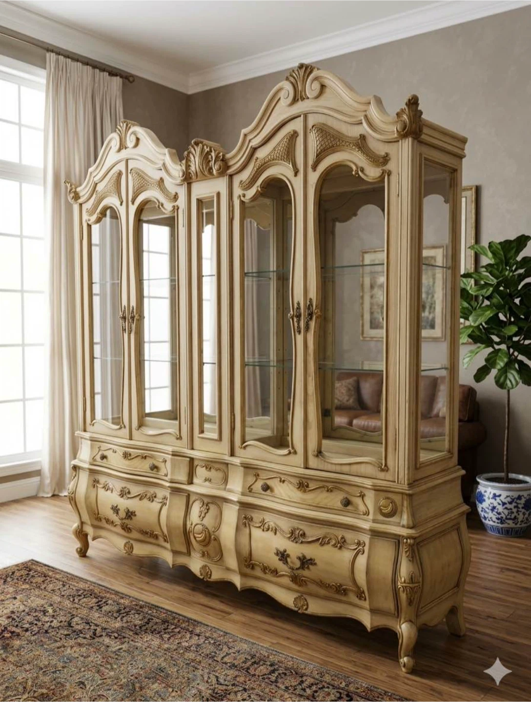 REAL WHITE OAK Vintage Display Cabinet