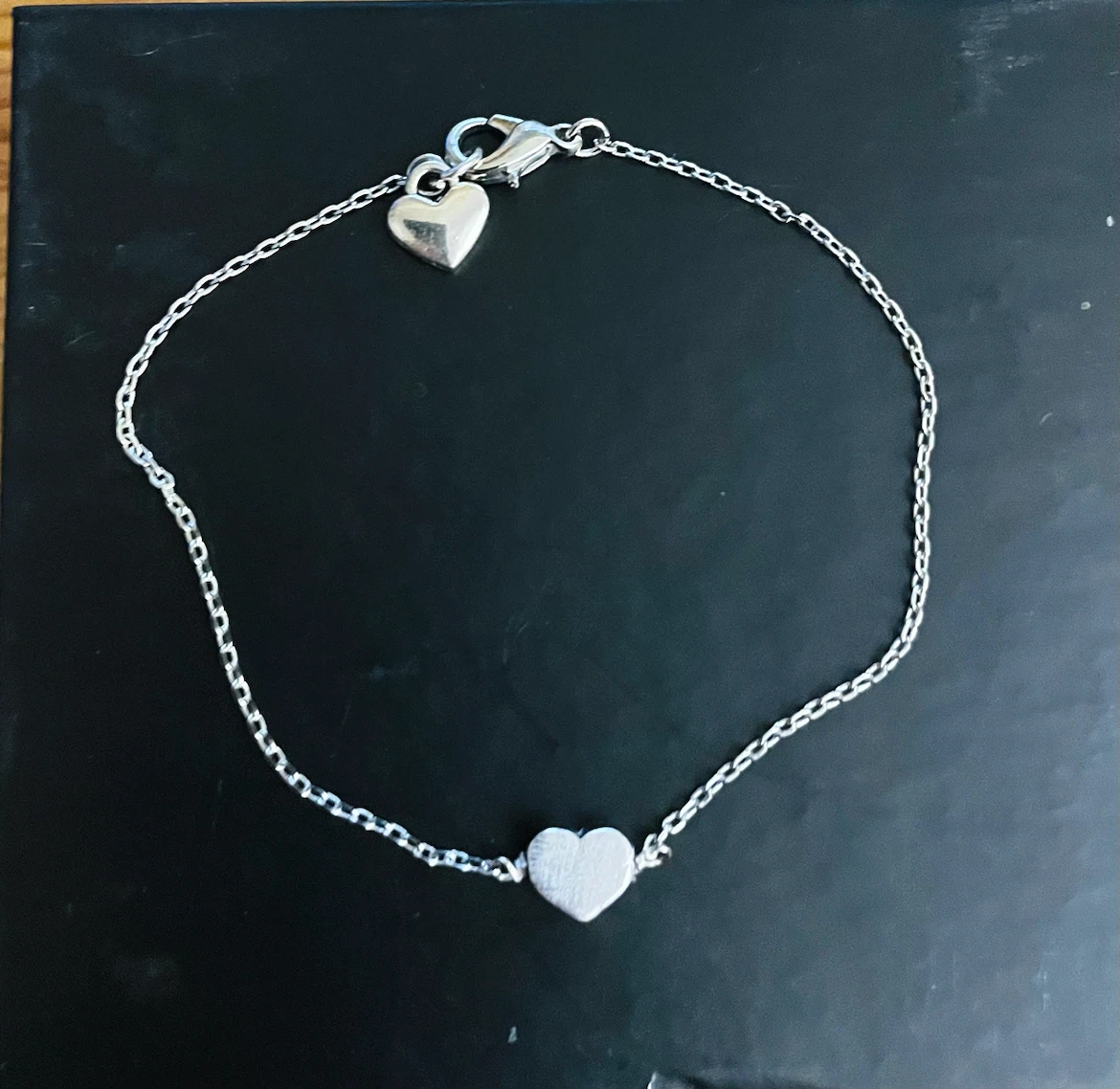 Sterling Silver Heart Bracelet size 6.5”
