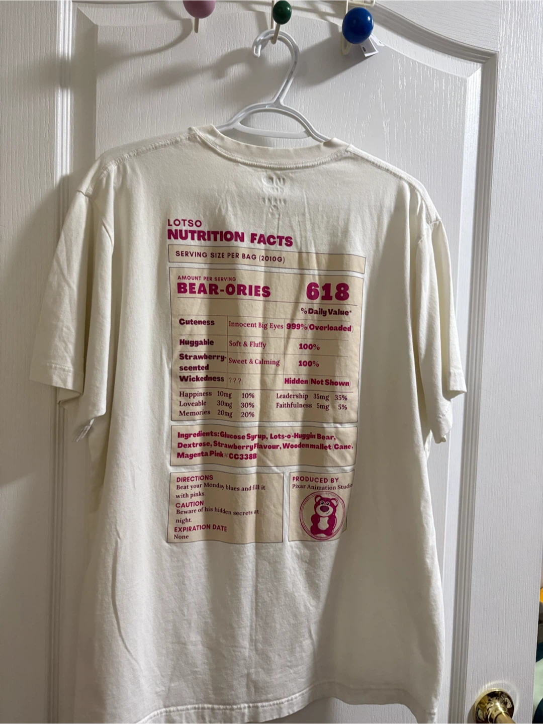 Uniqlo UTGP Toy Story Lotso Nutrition Facts T-Shirt - photo 2