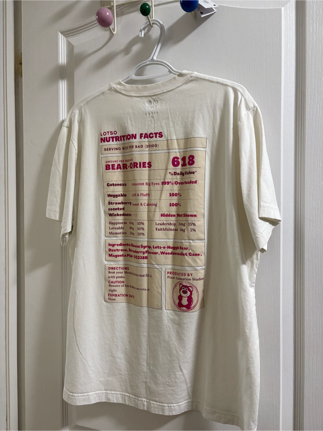 Uniqlo UTGP Toy Story Lotso Nutrition Facts T-Shirt - photo 3