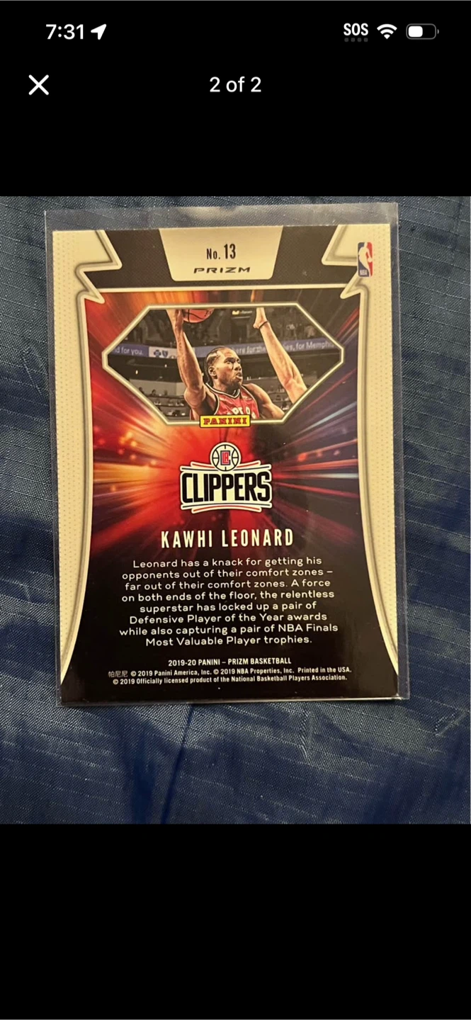 2019-20 Panini Prizm Kawhi Leonard Far Out Card - photo 2