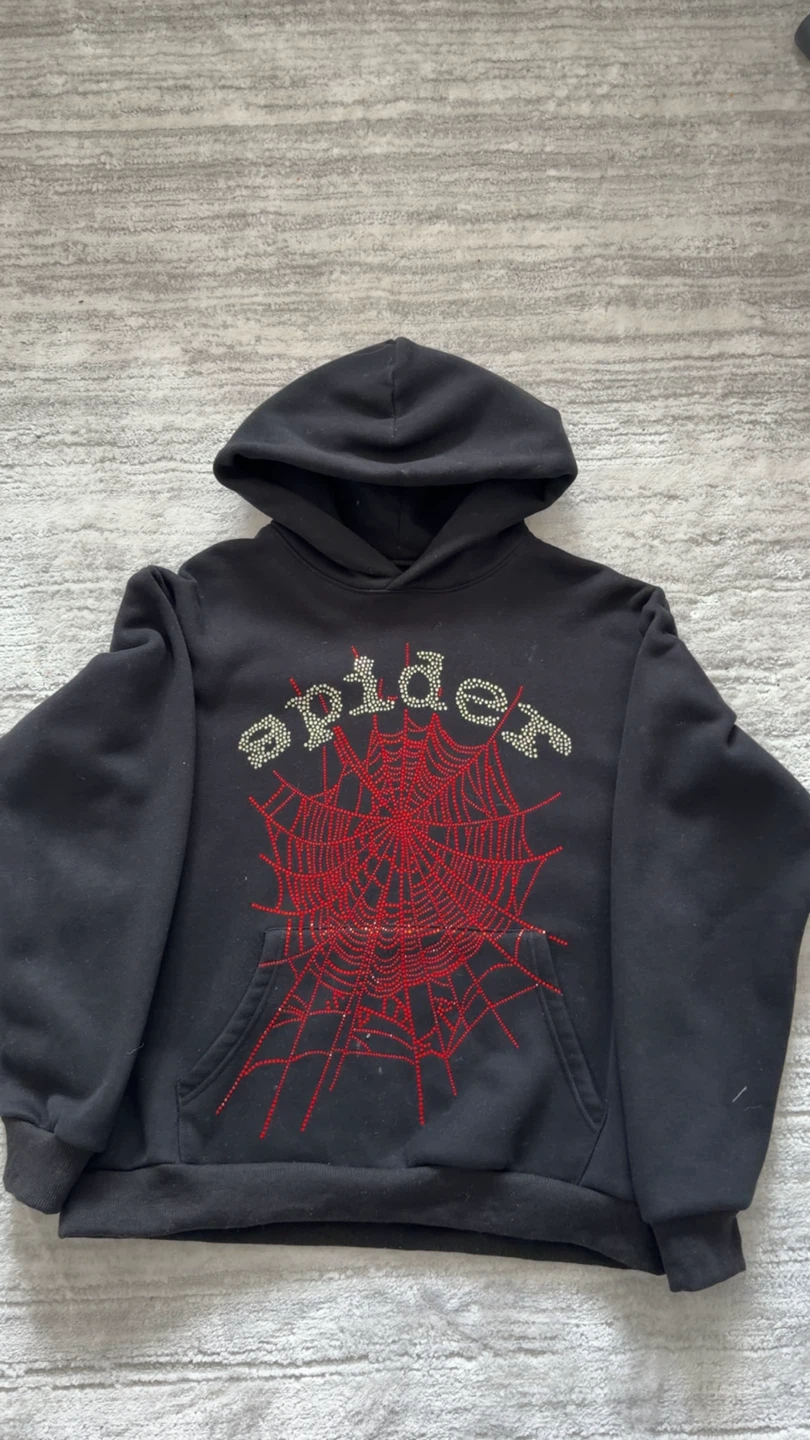 SP5DER Black Hoodie Rhinestone Web - photo 2