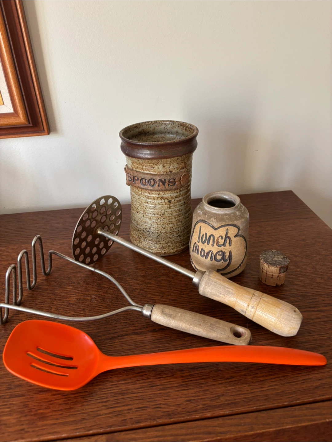 Armstrong Pottery Utensil Holder and Coin Jar - photo 2