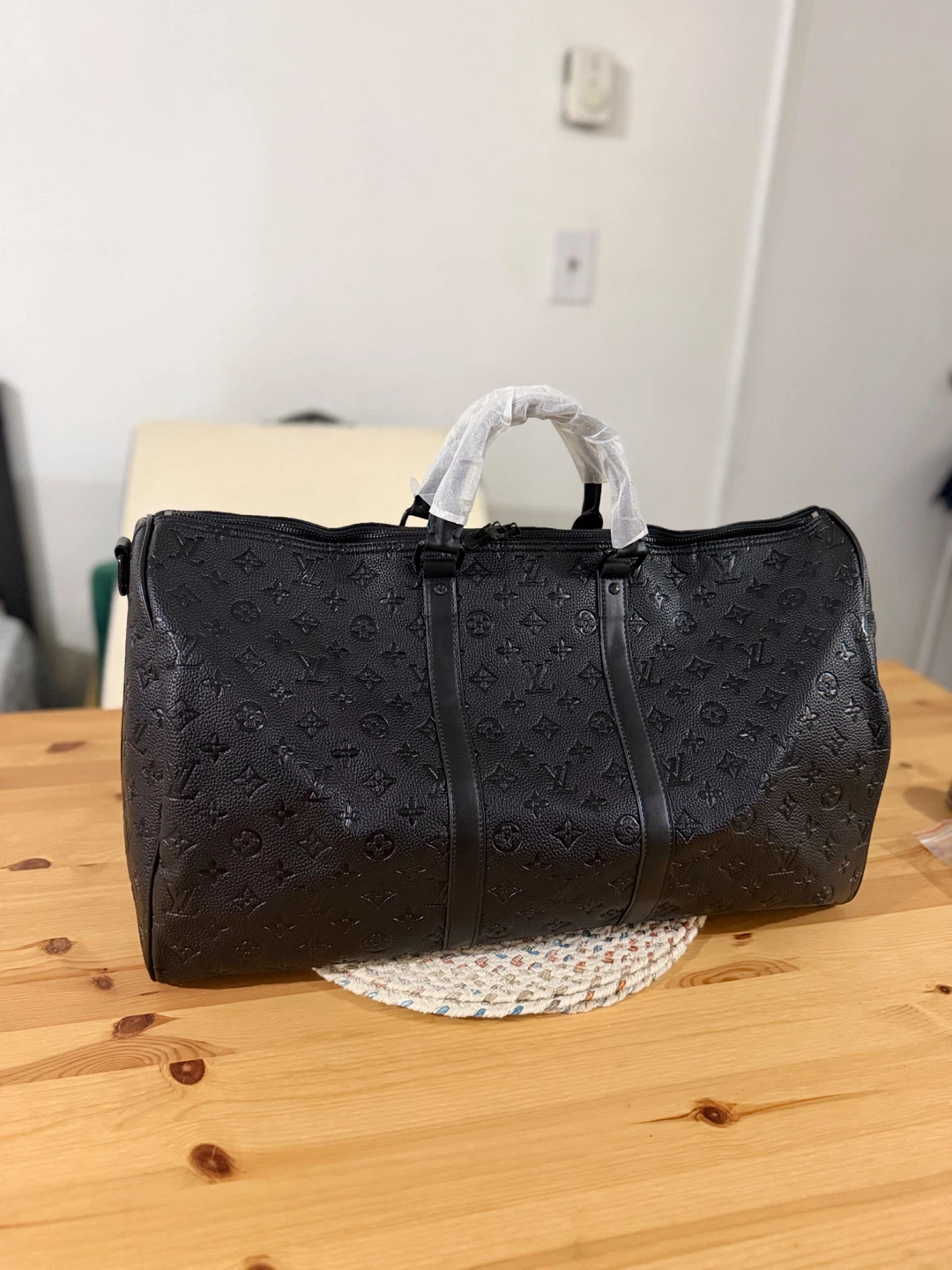 Louis Vuitton Keepall Bandouliere Black Embossed