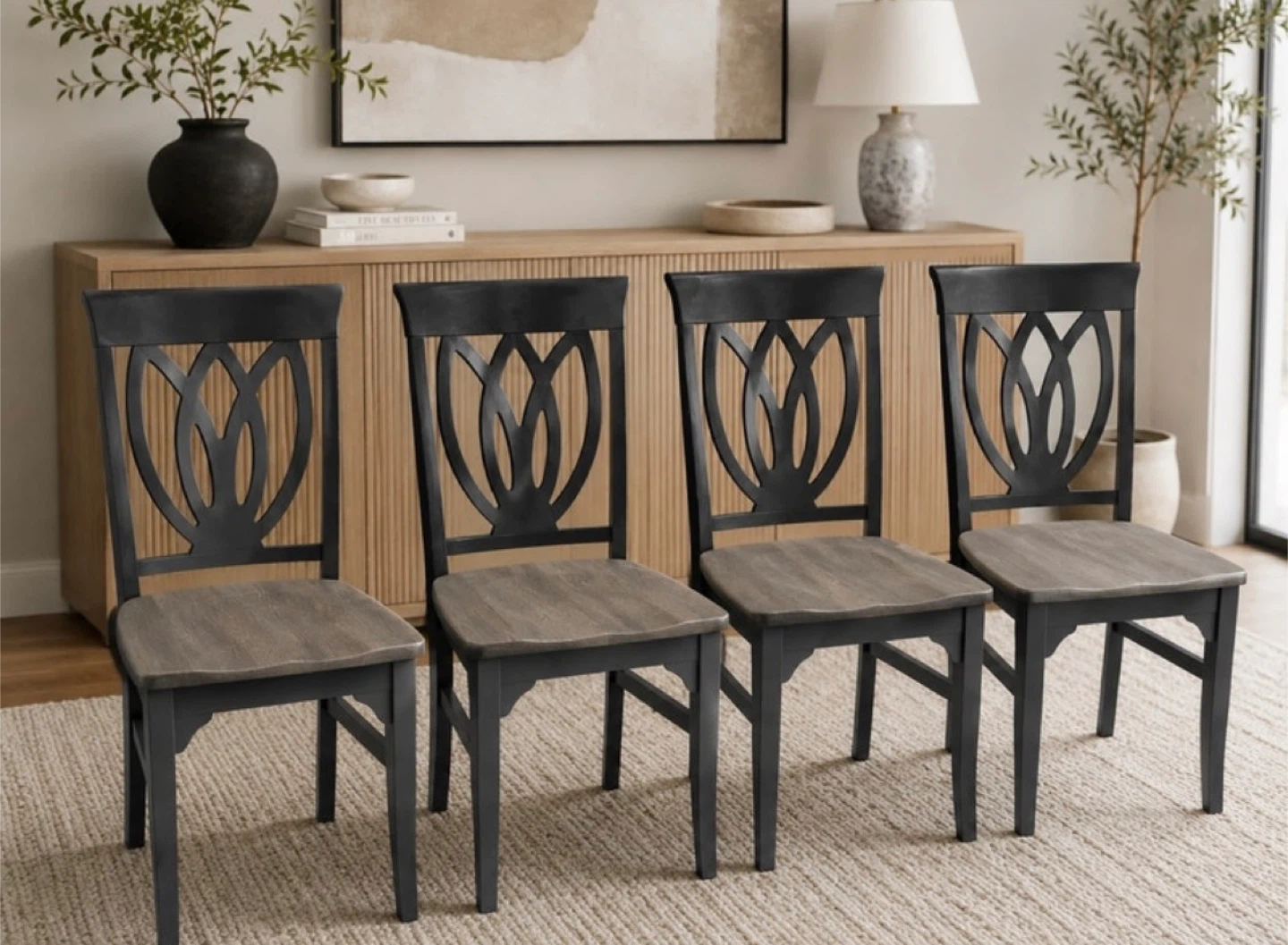 ✨ Solid Wood Gibbard Oval Dining Set | Table & 4 Pier 1 Chairs - photo 2