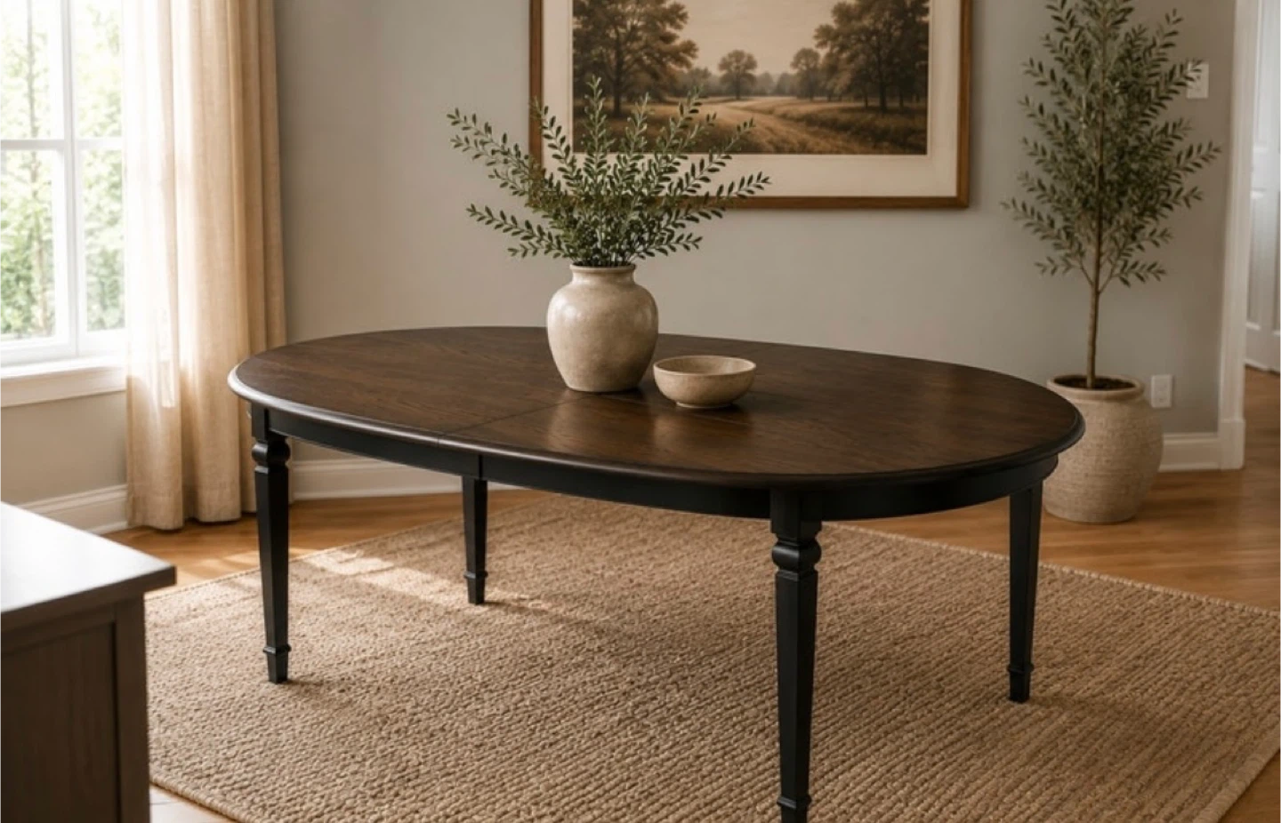 ✨ Solid Wood Gibbard Oval Dining Set | Table & 4 Pier 1 Chairs - photo 4