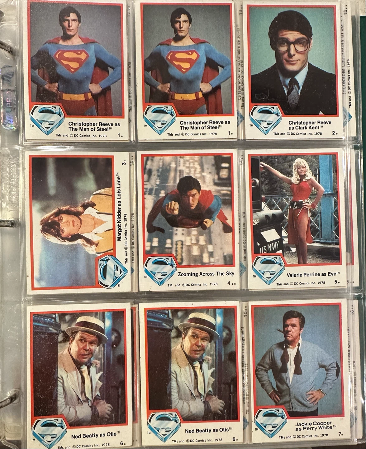 1978 Superman Movie Trading Card Collection