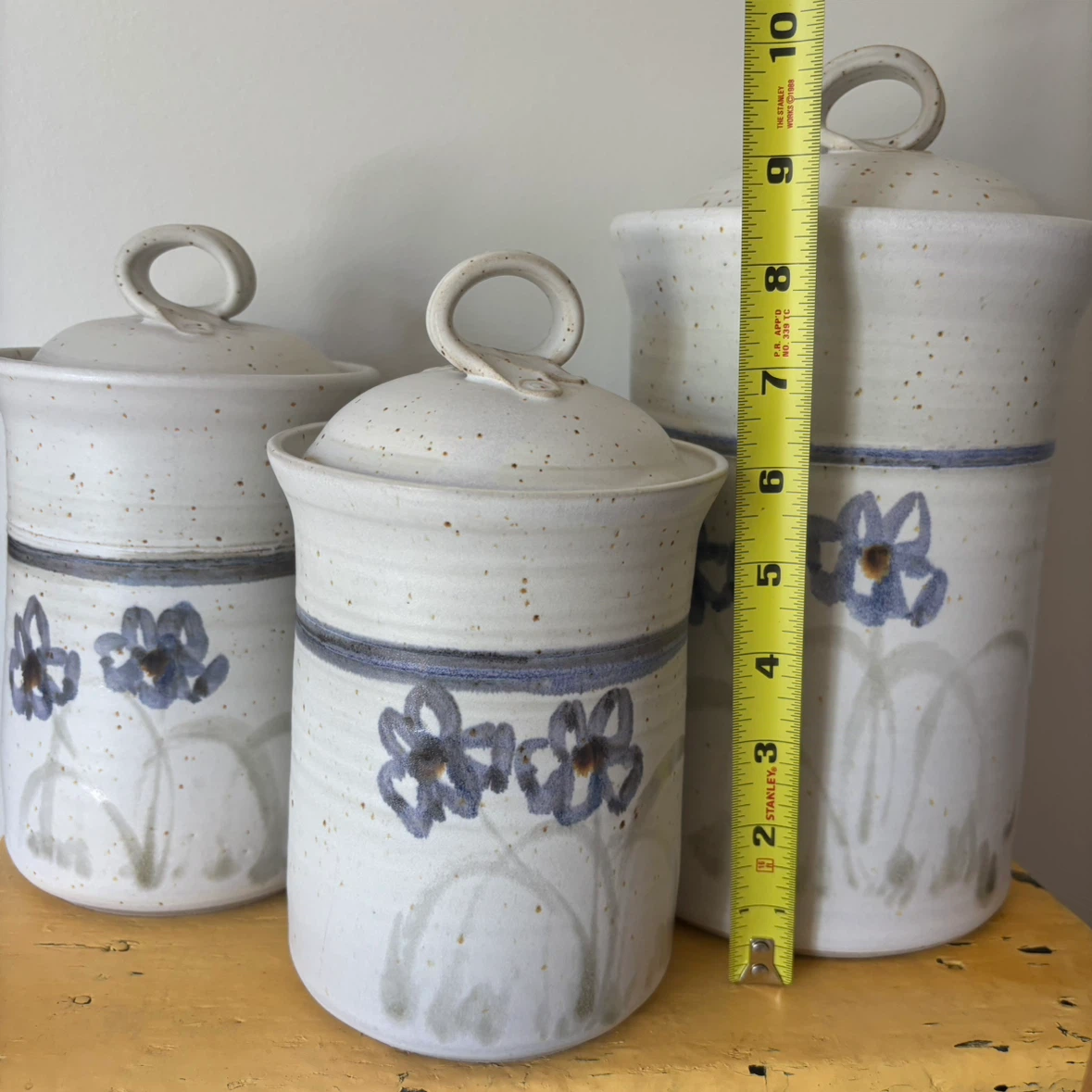 Vintage Studio Art Pottery Tea Set with 3 Canisters - photo 2