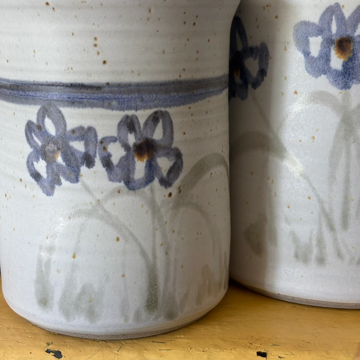 Vintage Studio Art Pottery Tea Set with 3 Canisters - photo 3