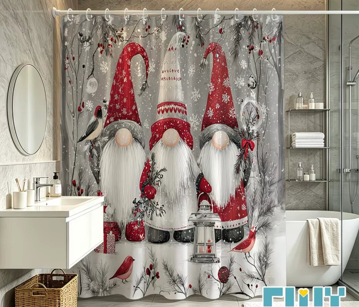 NEW Christmas Gnome Shower Curtain - photo 3
