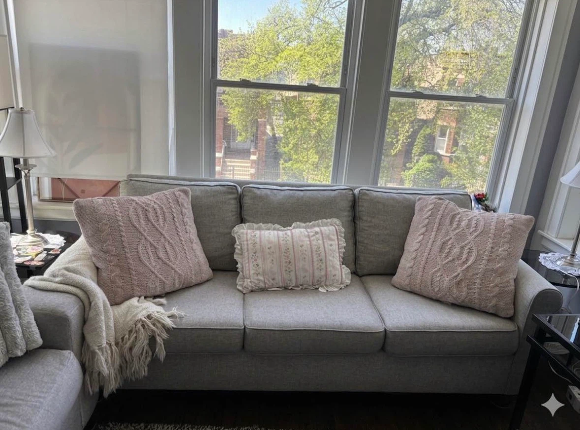 Gray Three-Seater Sofa