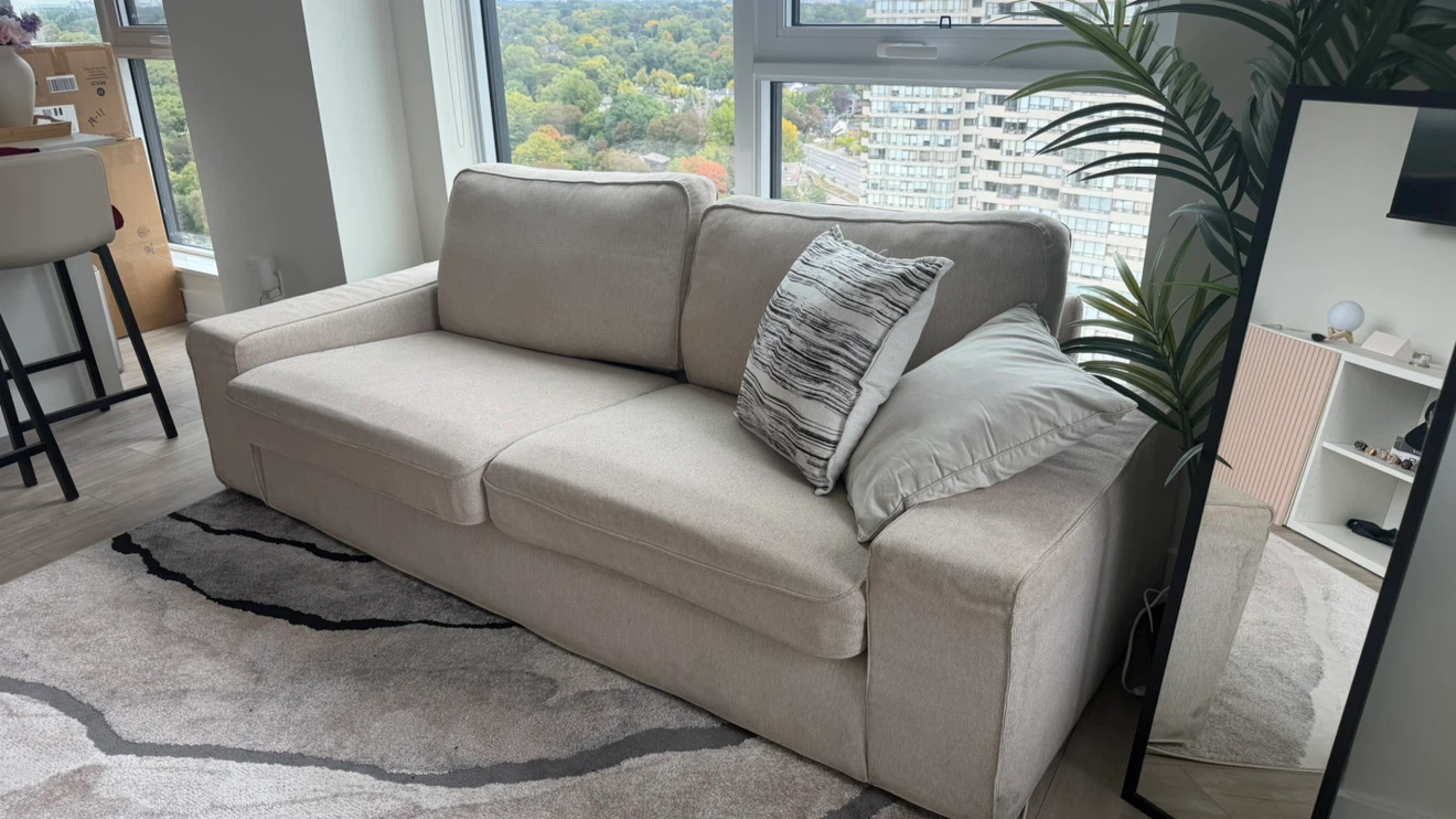 IKEA KIVIK Three-Seat Sofa - Gunnared Beige