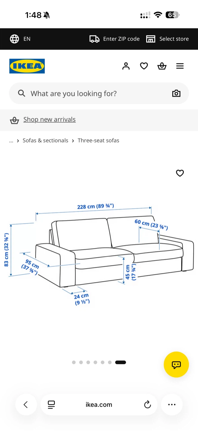 IKEA KIVIK Three-Seat Sofa - Gunnared Beige - photo 4