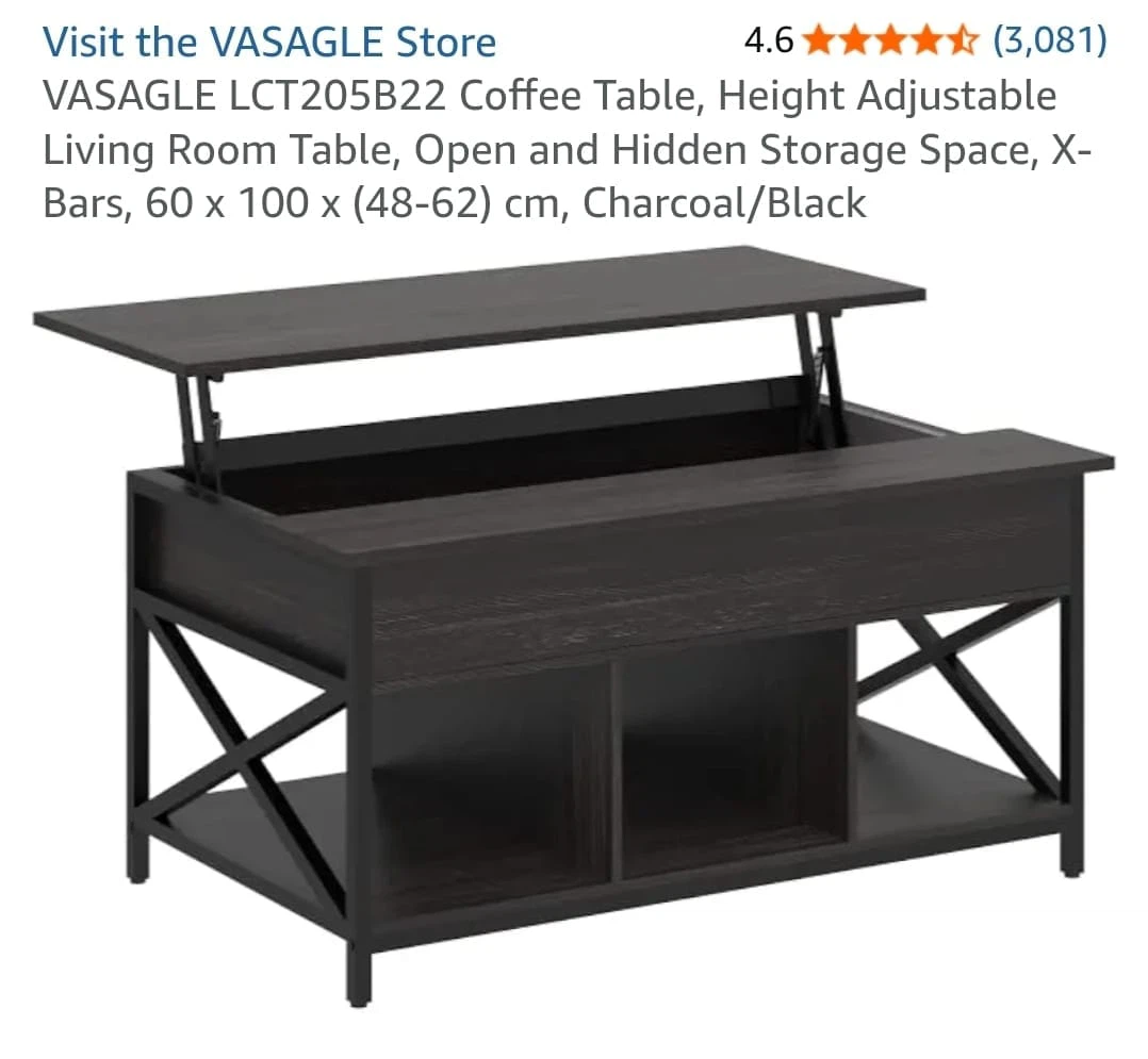 Brand New Lift-Top Coffee Table with Storage - photo 3