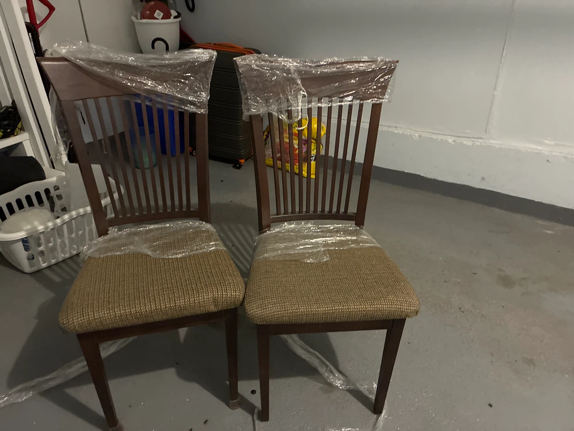 Set of Two Wooden Dining Chairs