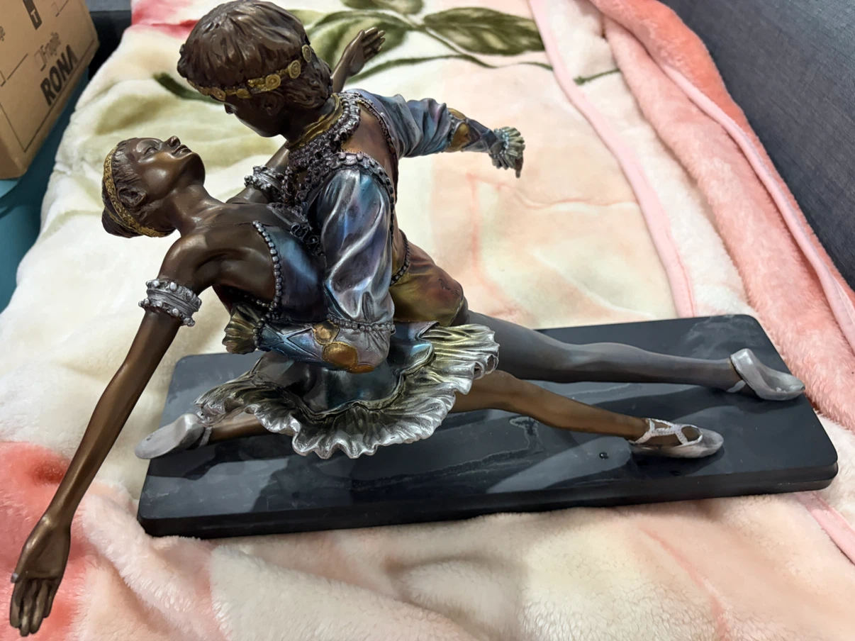 Ballroom Dancers Bronze Finish Statue