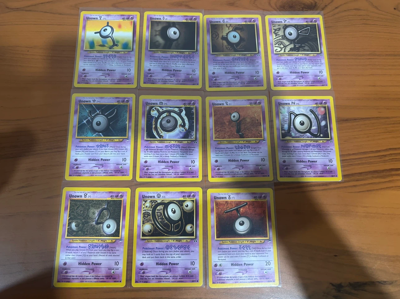Pokemon cards vintage lot unowns