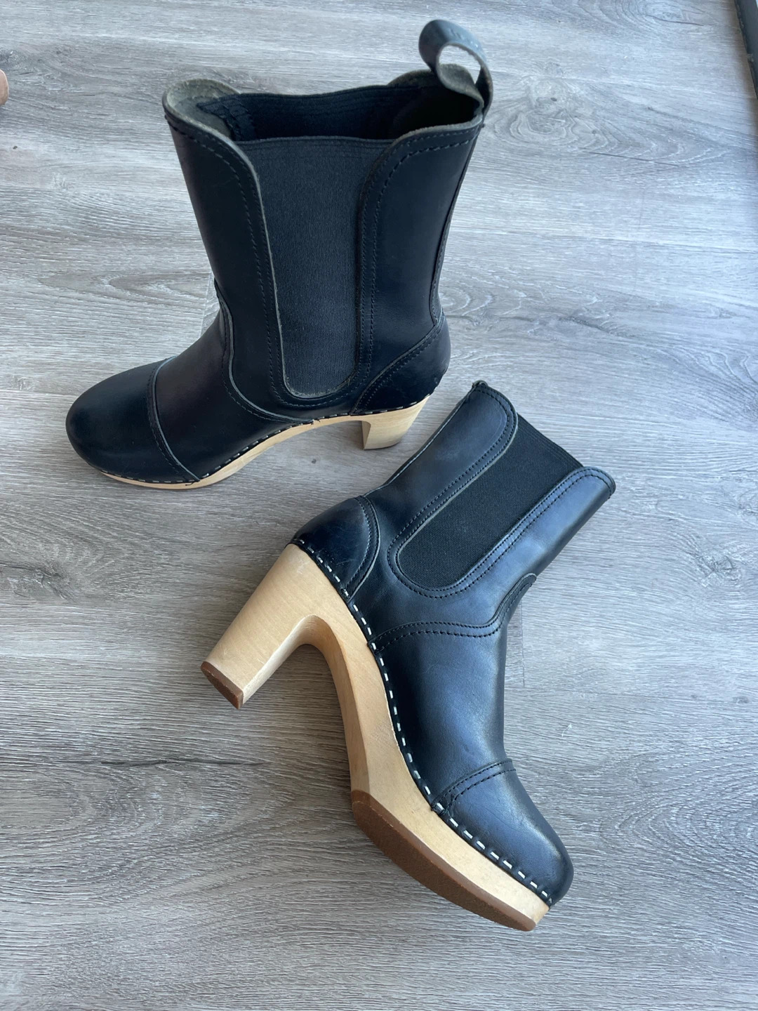 Swedish original HASBEENS Clog Boots Black european Size 37