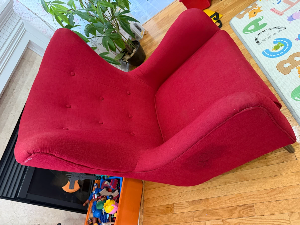 Red Tufted Wingback Accent Chair - photo 3