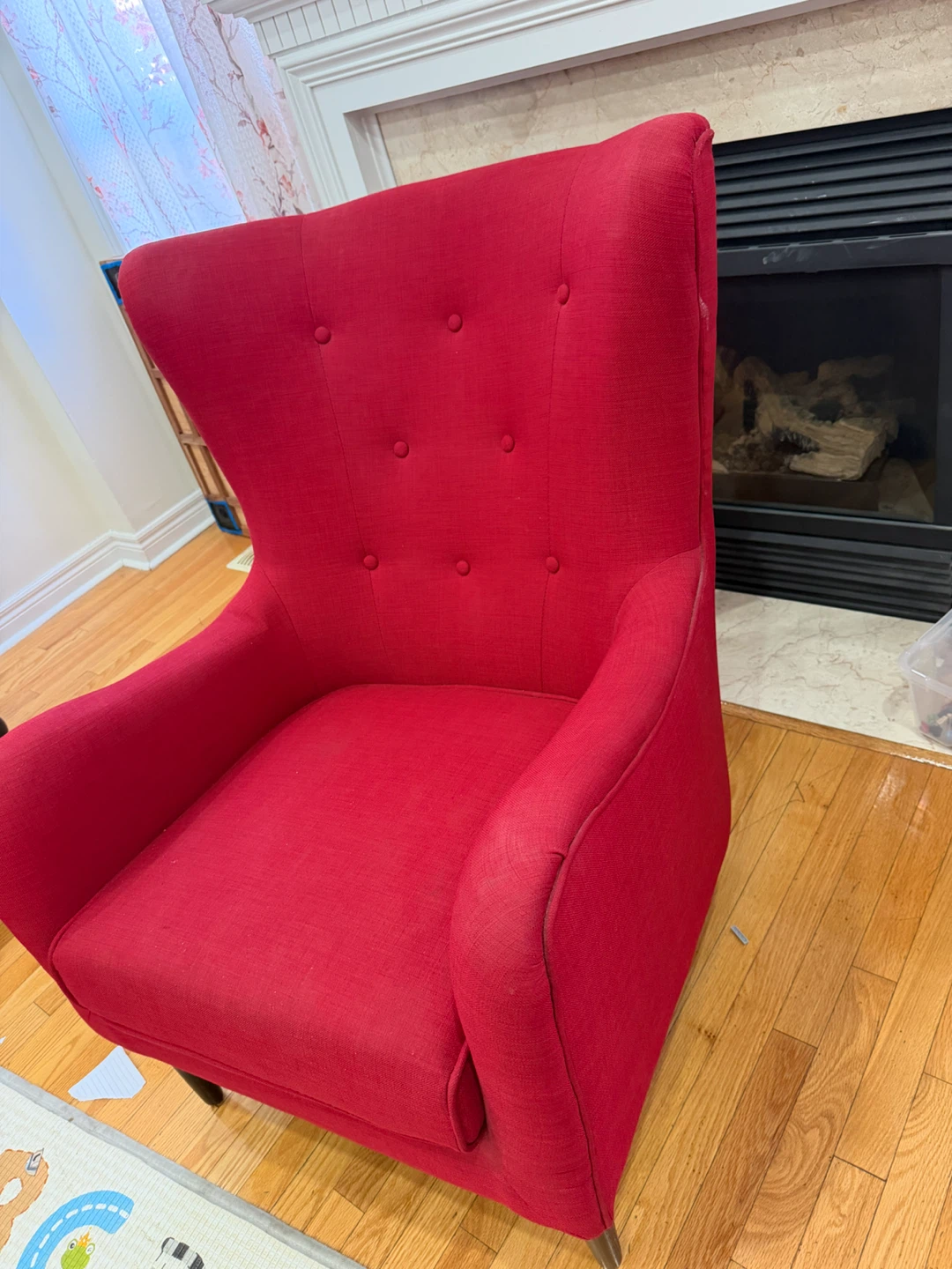 Red Tufted Wingback Accent Chair - photo 4