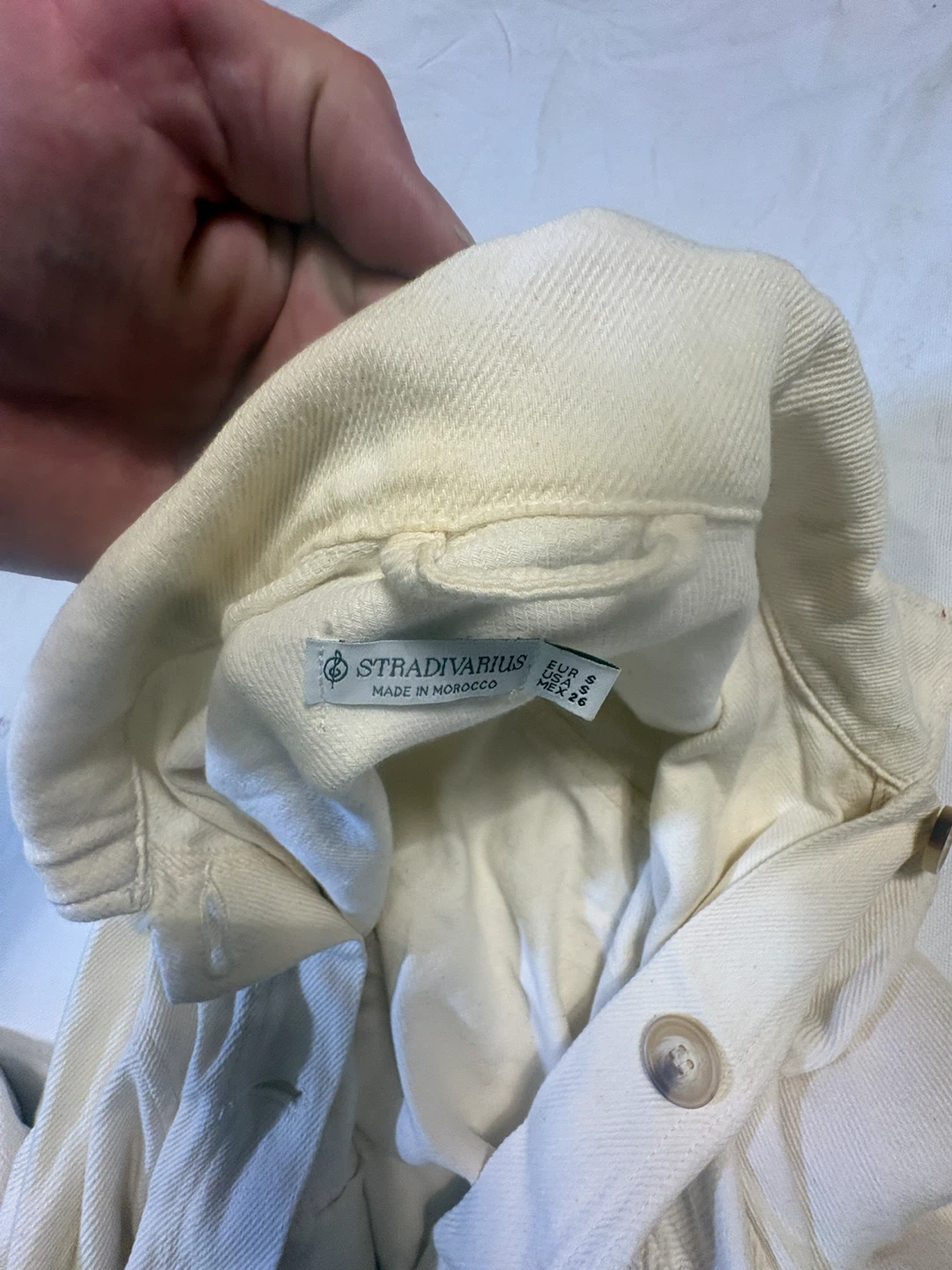 Stradivarius Off-White Corduroy Cropped Jacket - photo 2