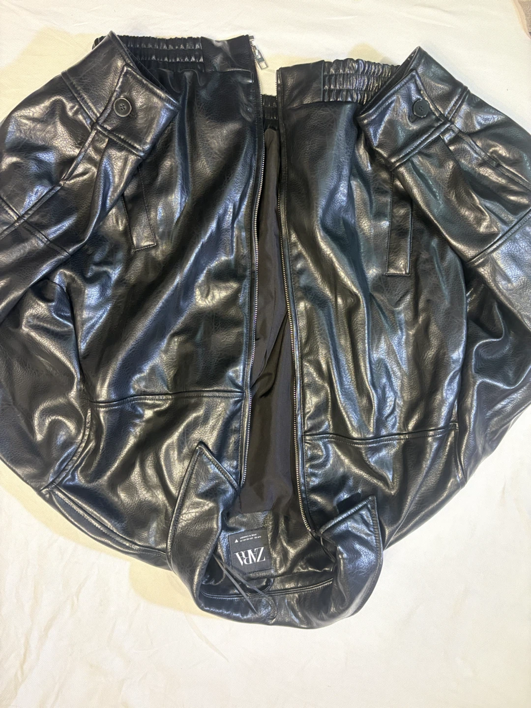 Zara Faux Leather Bomber Jacket - photo 2