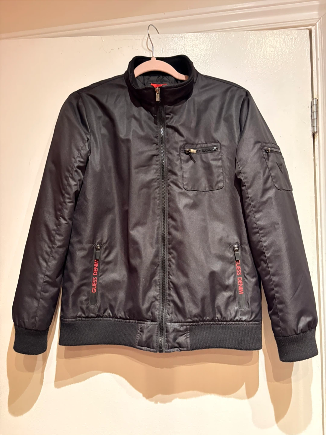 Guess Black Bomber Jacket Size 14