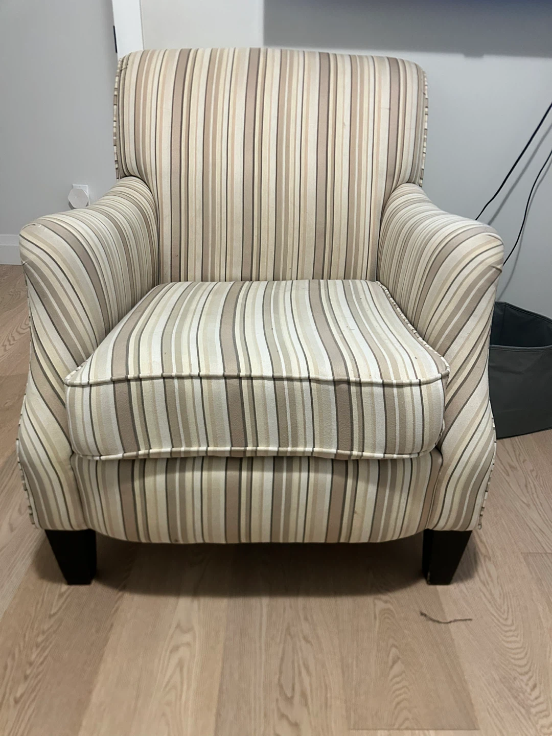Two Striped Accent Chairs