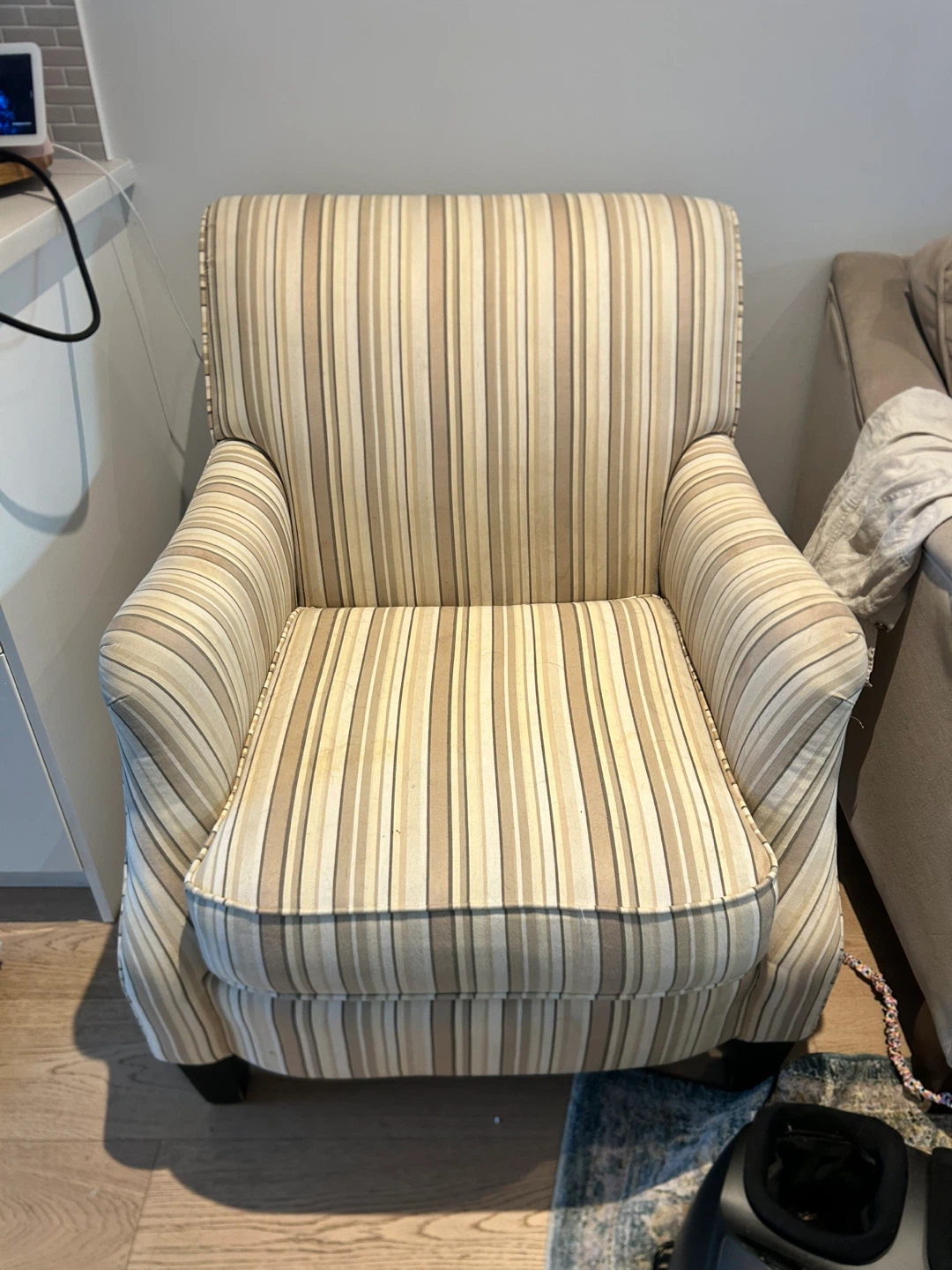 Two Striped Accent Chairs - photo 2