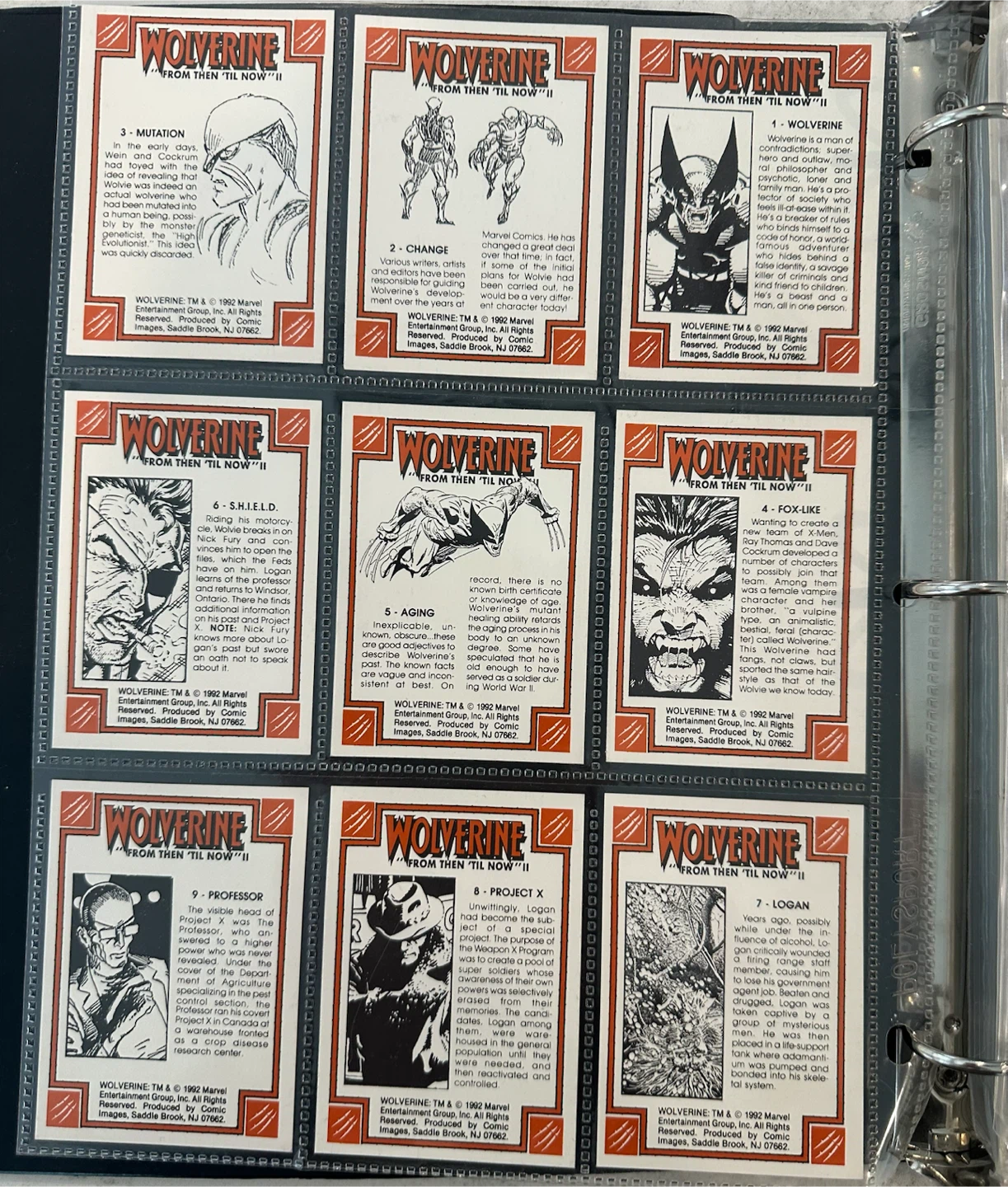 1992 Marvel Wolverine Trading Card Collection - photo 2