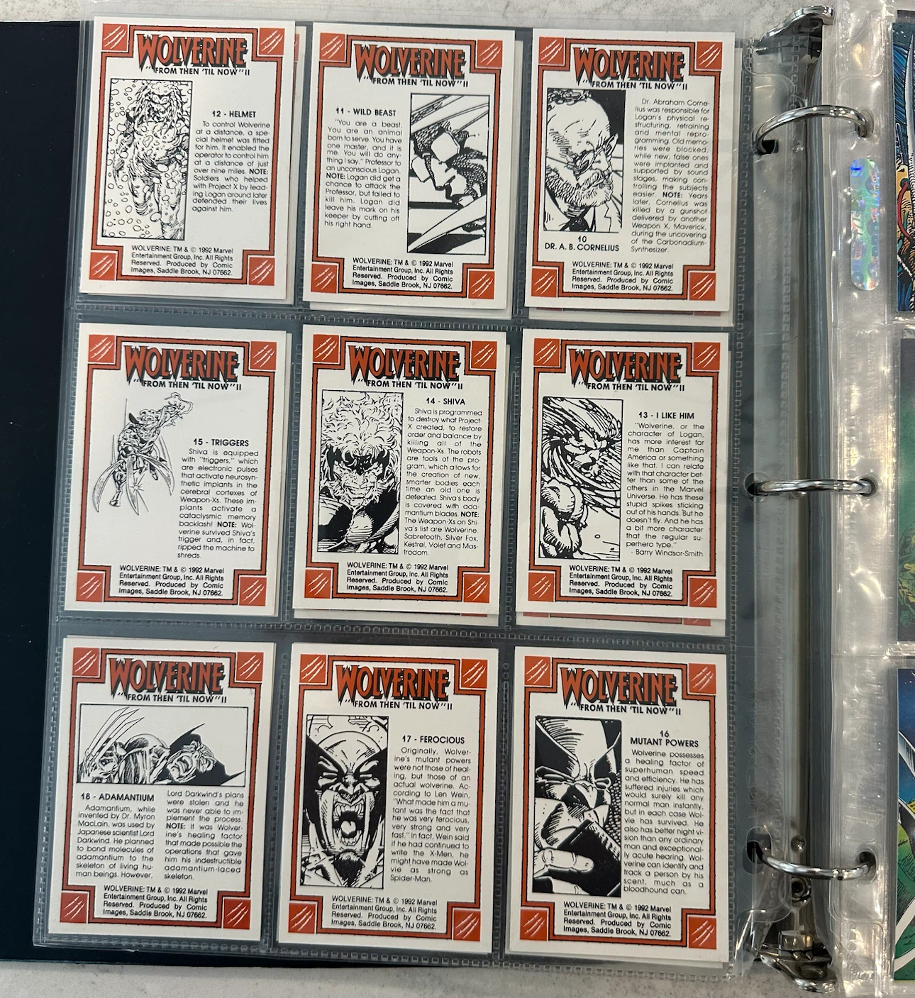 1992 Marvel Wolverine Trading Card Collection - photo 4