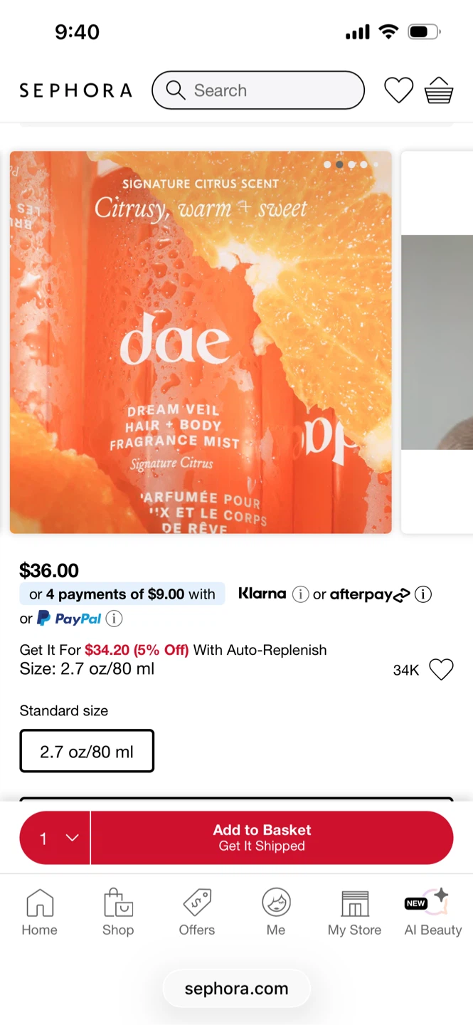 dae Dream Veil Hair & Body Fragrance Mist - Signature Citrus - photo 3