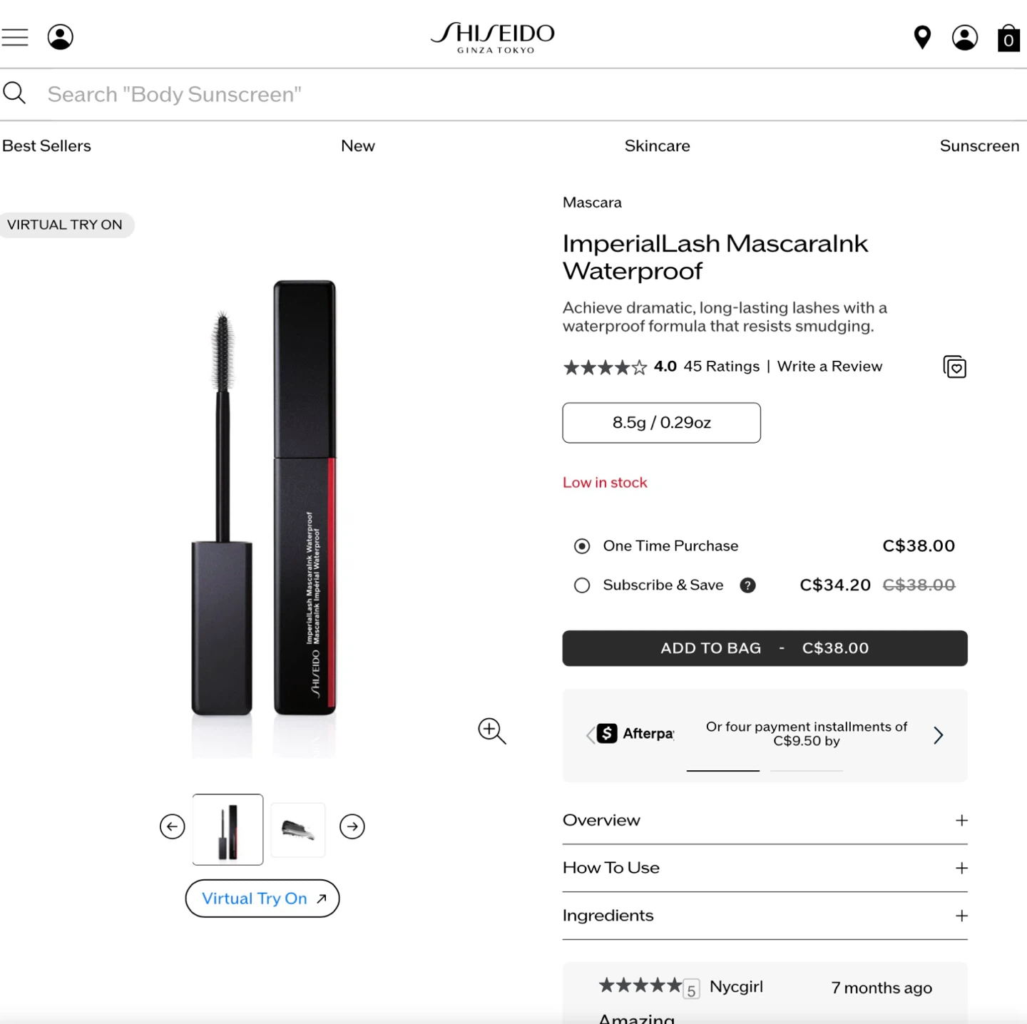 Shiseido ImperialLash MascaraInk 01 Sumi Black - photo 3