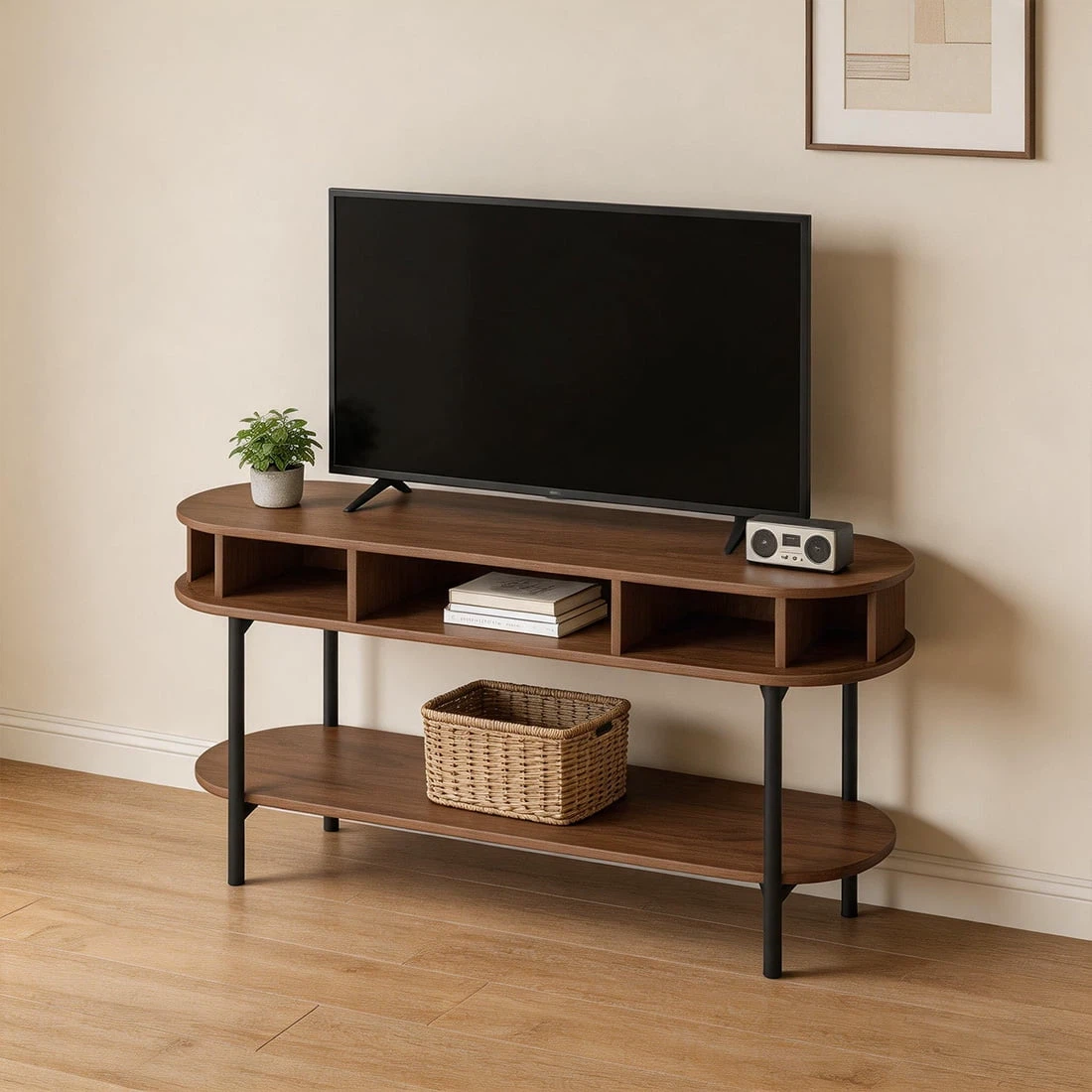 Tv stand Console Table with Storage Shelf