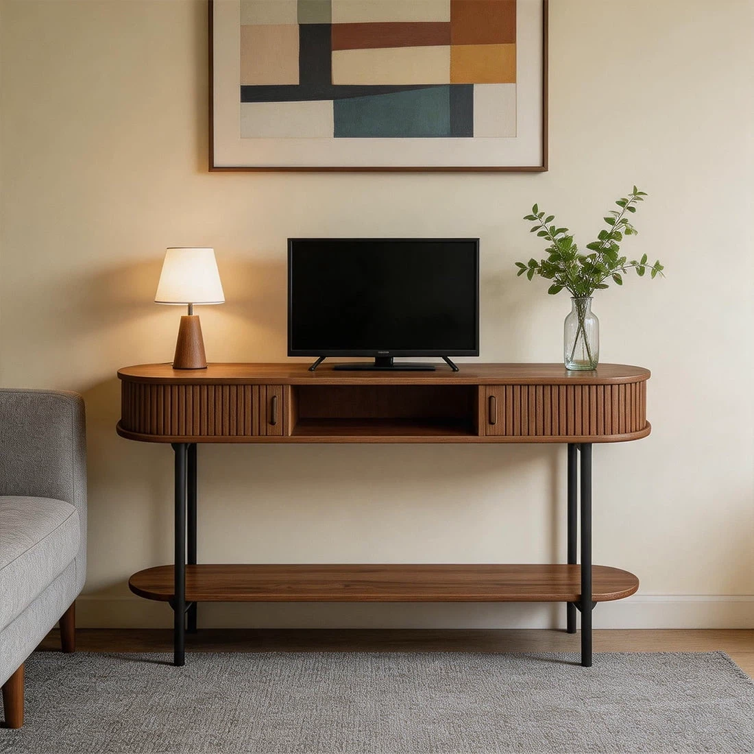Tv stand Console Table with Storage Shelf - photo 2