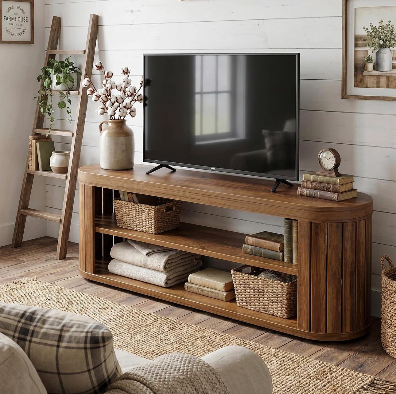 Brand new Oval Wooden Media Console - photo 2