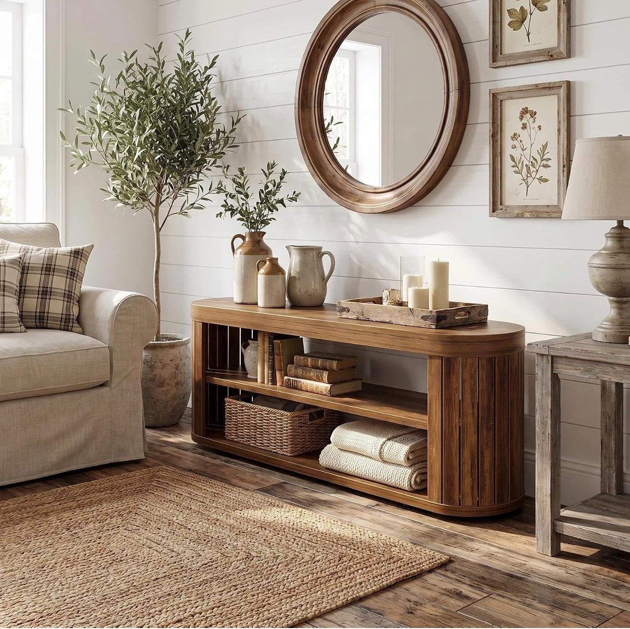 Brand new Oval Wooden Media Console - photo 3