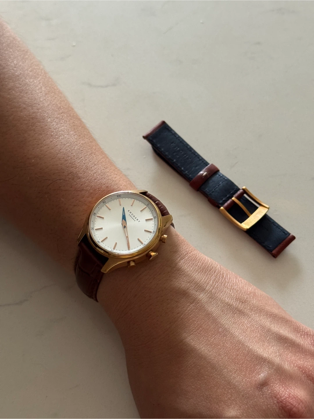 Kronaby Gold-Tone Watch with Extra Strap - photo 2