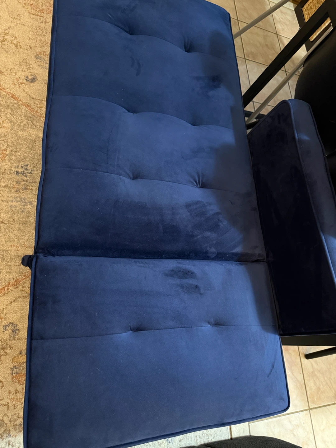 Blue velvet chaise lounge - photo 5