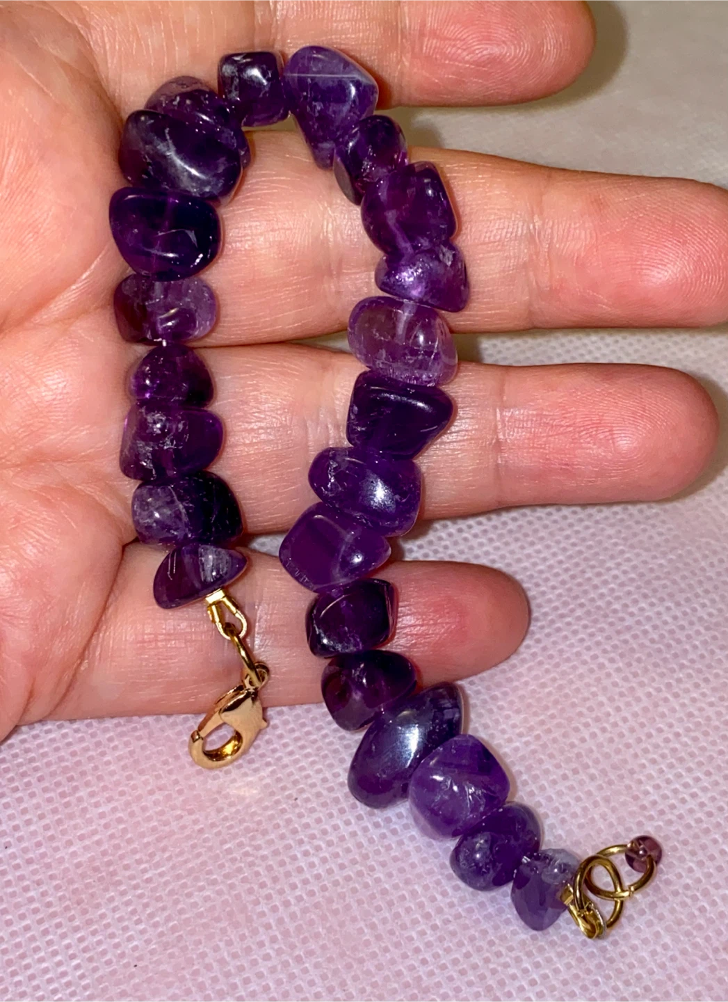 Amethyst chip bracelet