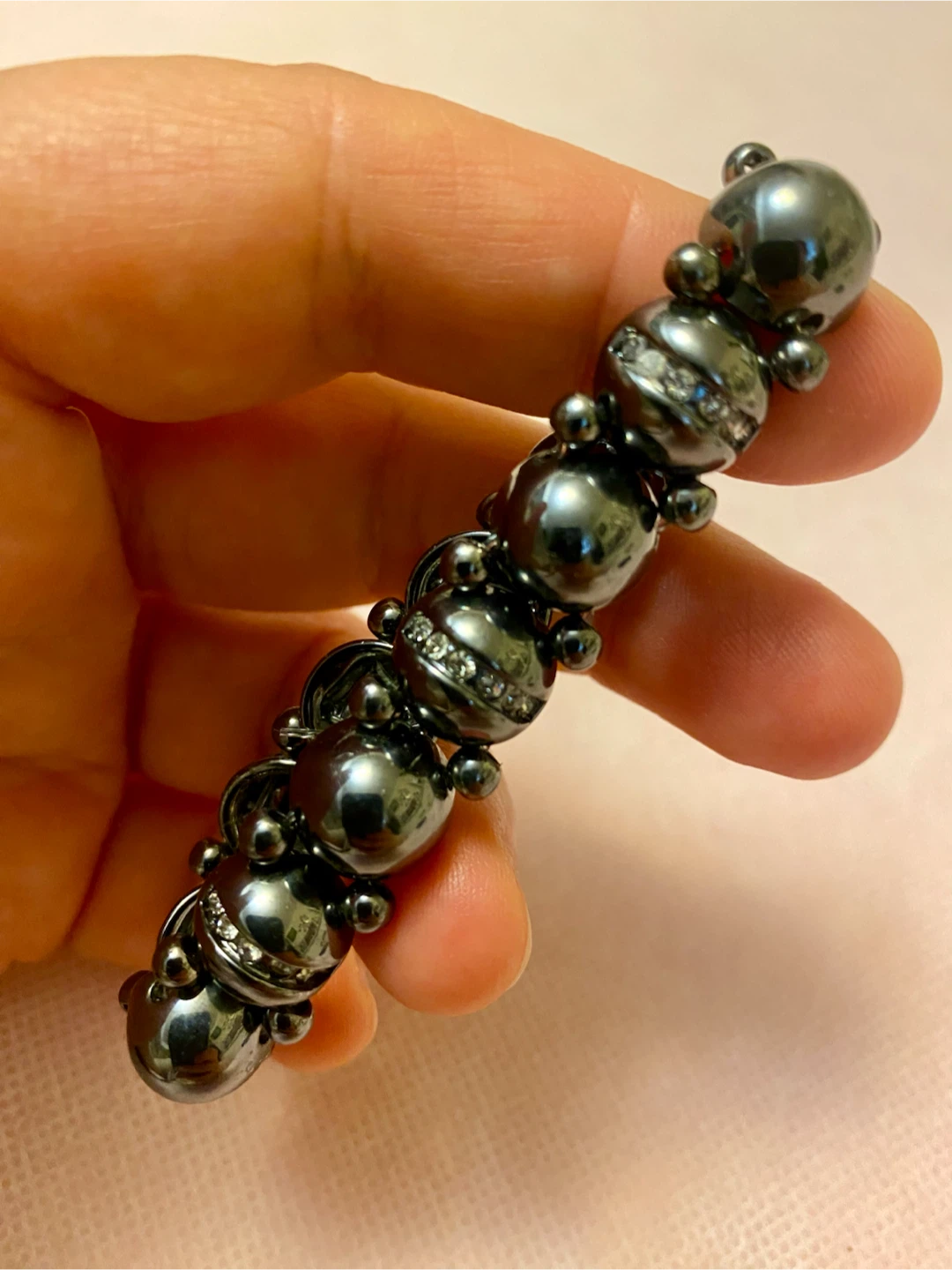 Lia Sophia Gunmetal Tone Beaded Bracelet