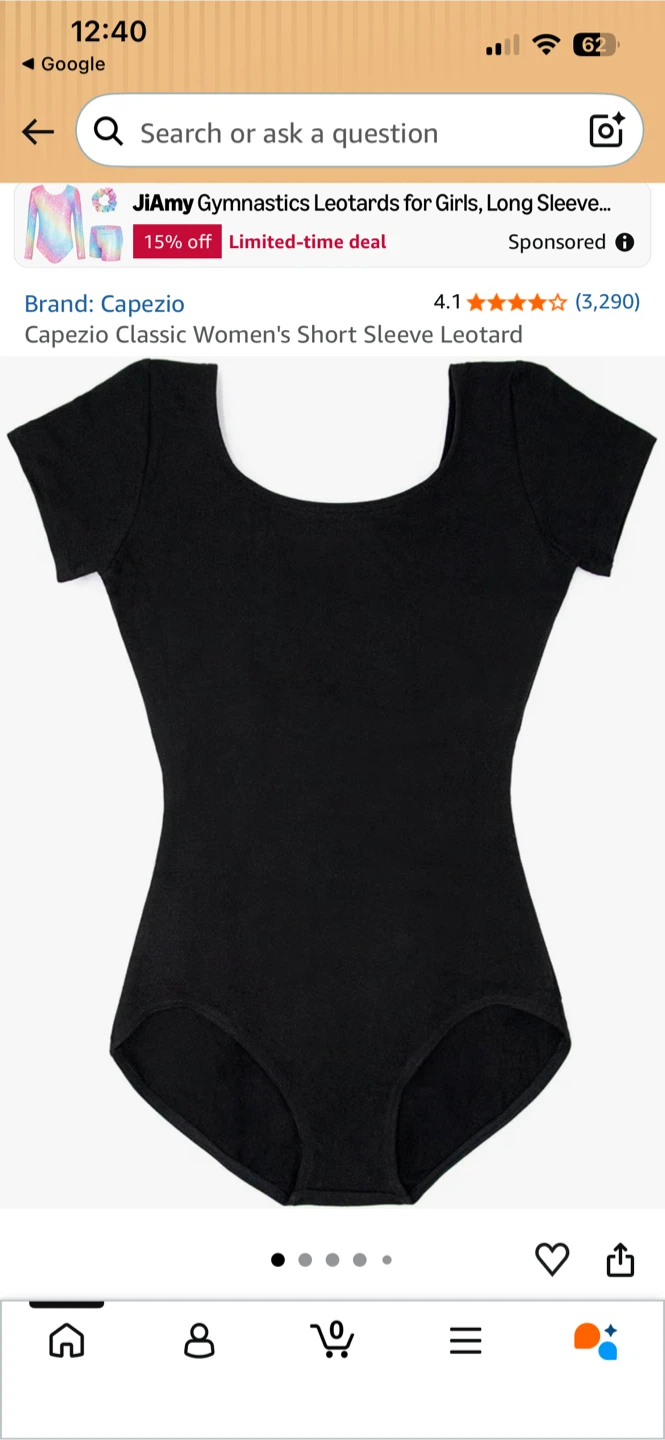 Capezio Short Sleeve Leotard Black