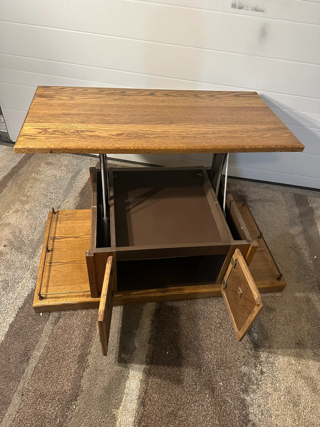 Oak Lift-Top Coffee Table with Storage - photo 4