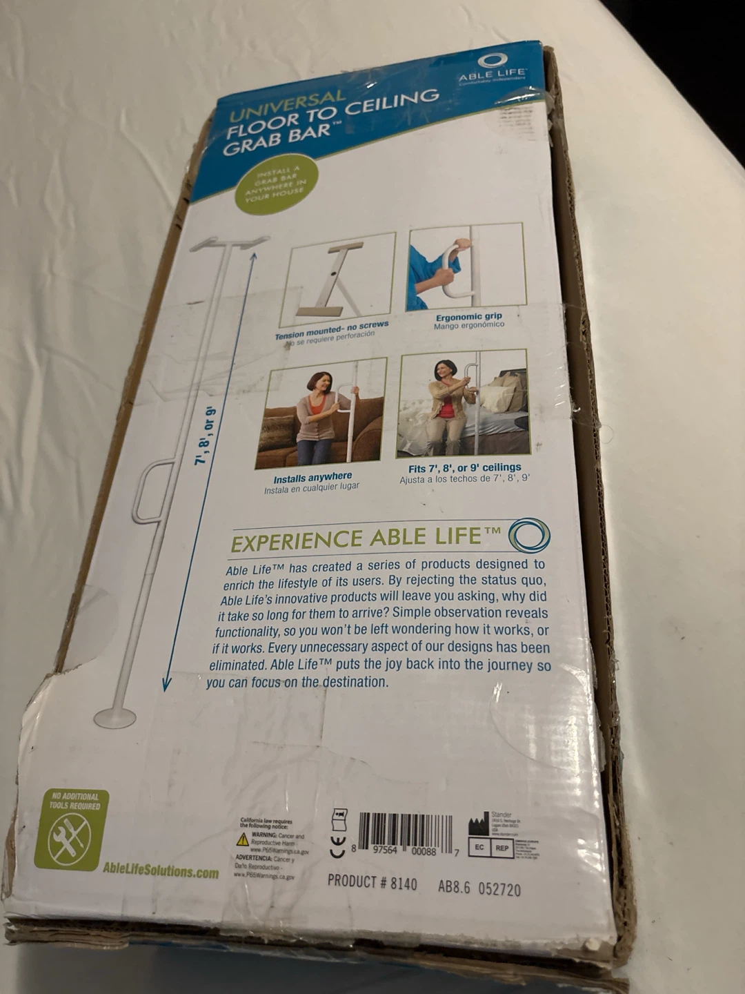 Able Life Universal Floor-to-Ceiling Grab Bar - photo 3